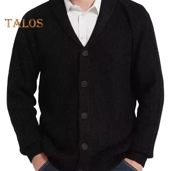 Men's Wool Blend Coat Shawl Collar Sweater Cardigan with Pockets Soft Warm Knitwear Winter Jacket for Work Parties And Sports