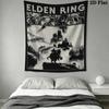 Elden Ring Wandteppich Ästhetischer Wandbehang Bedruckter Stoffdecke Dekorative Wandteppiche für Schlafzimmer Wohnzimmer Heimdekoration