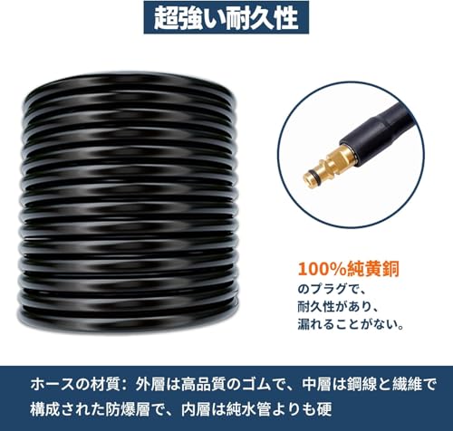 DCGLA Kärcher Hose for Pressure Washers, K Series K2, K3, K4, K5, K7, Quick-Drop Type, Fully Upgraded Model (Black, 10m)
