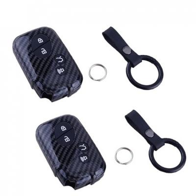 2X Key Fob Case Cover Carbon Fiber Look Shell Fit For Lexus GX LX RX ES IS GS LS