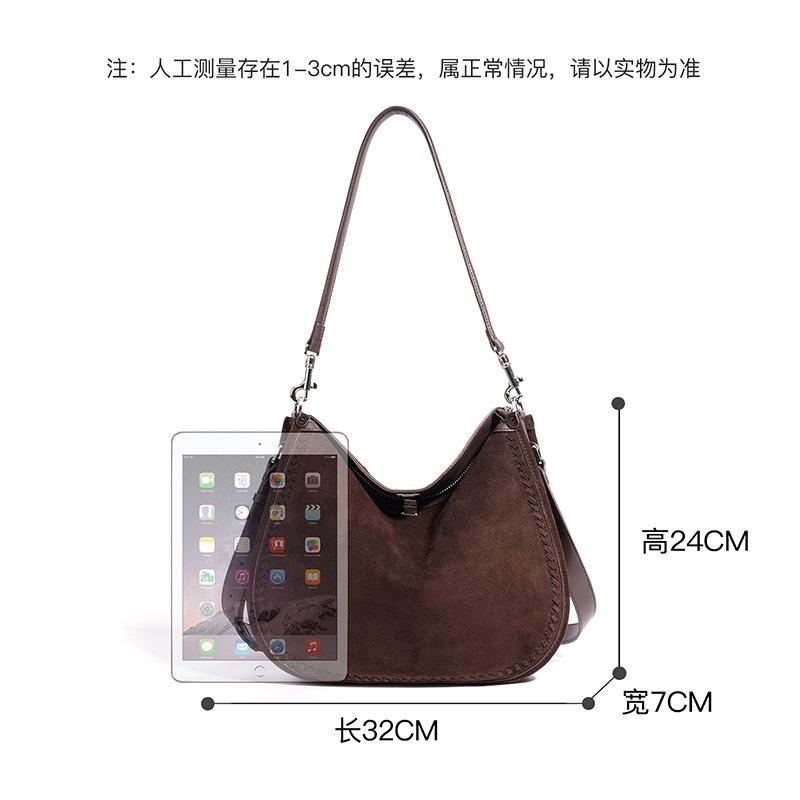 New European and American retro commuting simple messenger bag frosted cowhide autumn and winter versatile fashion leather shoulder armpit bag