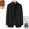 Mens Wool Blend Overcoat With Removable Down Inner Liner Slim Fit Turn-Down Collar Jacket Winter Business Casual Wear