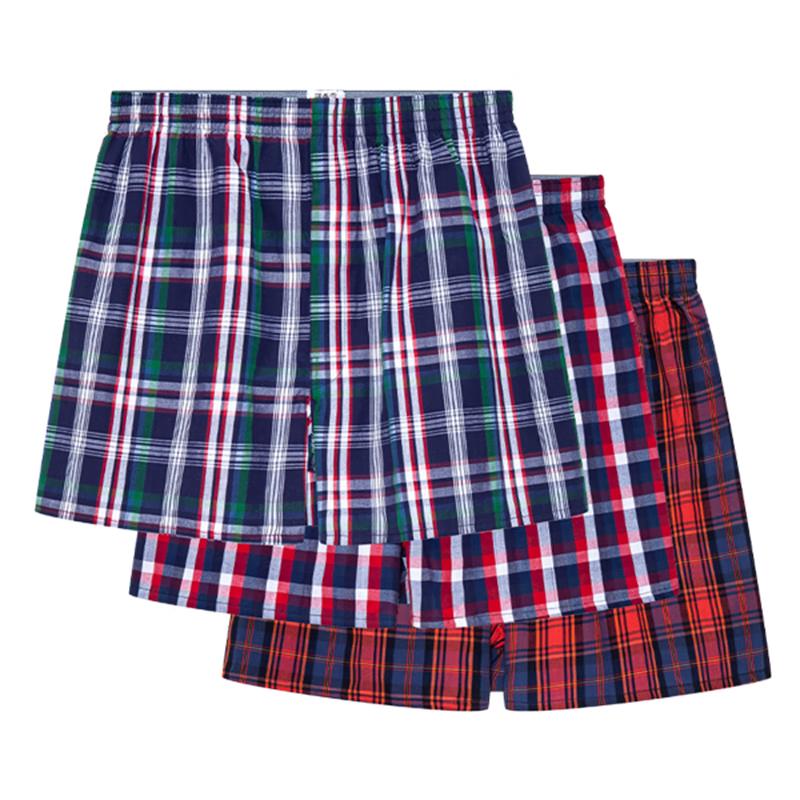 

Yiershuang Чоловічі 100% бавовняні ткані картаті боксери-брифи (3 шт) L (100-120 lbs)