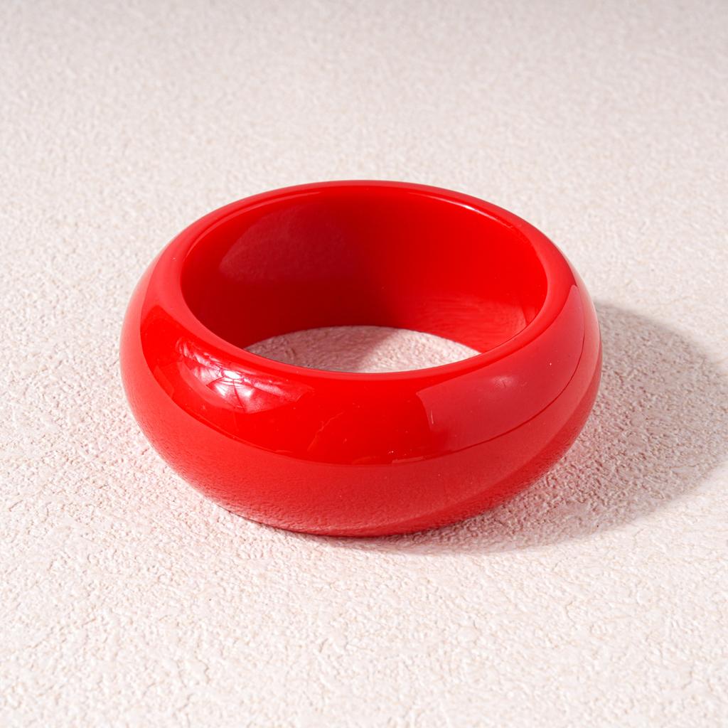 Exaggeration Red Statement Resin Bangles for Women Geometric Irregular Chunky Wide Smudging Bracelet Charming Couple Jewelry