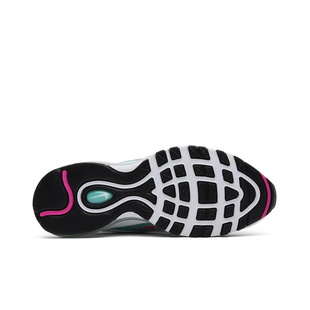 Nike Air Max 97 Grade School 'South Beach' (Unisex) White / Pink Blast-Kinetic Green Kids' Running Shoes 921522 101