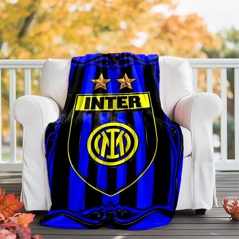 FC Inter Milan Logo Printed Throw Blanket—soft,warm;versatile Blanket for All Seasons—perfect As &air-conditioning Throw,nap Blanket