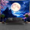 Scenery Of Sakura Mountain Peak Digital Printing Polyester Wall Tapestry Suitable For Use In Living Rooms Offices Bars And Party