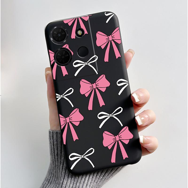 For TCL 503 K33 T513Z K32 T513W Case Luxury Cute Love Rabbit Funny Black Matte Soft Silicone Back Cover Shockproof Phone Case