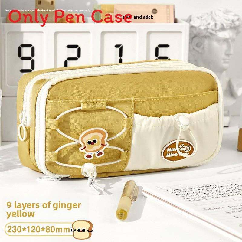 Traditional Pencil Case With Polyester Fabric And Cute Pins For Students And Office Use
