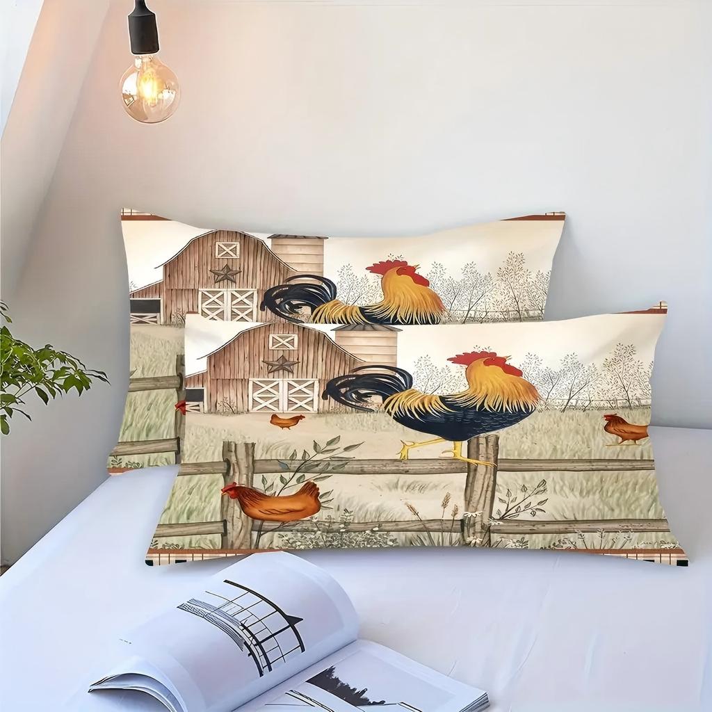 Farm Barn Chicken Pattern 3D Printed Duvet Cover Rural retro style Bedding Set Soft Comfortable Luxury Quilt Cover Pillowcases