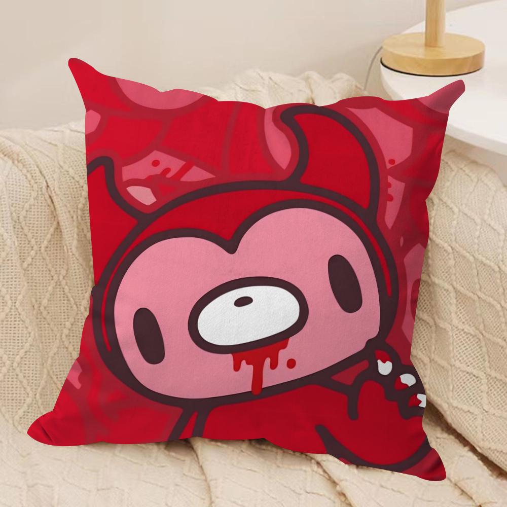 Cartoon G-GloomyS Bear Cushion Cover Soft Plush Fabric Double-Sided Printed Sofa Cushion Cover for All Seasons Home Decor Gift