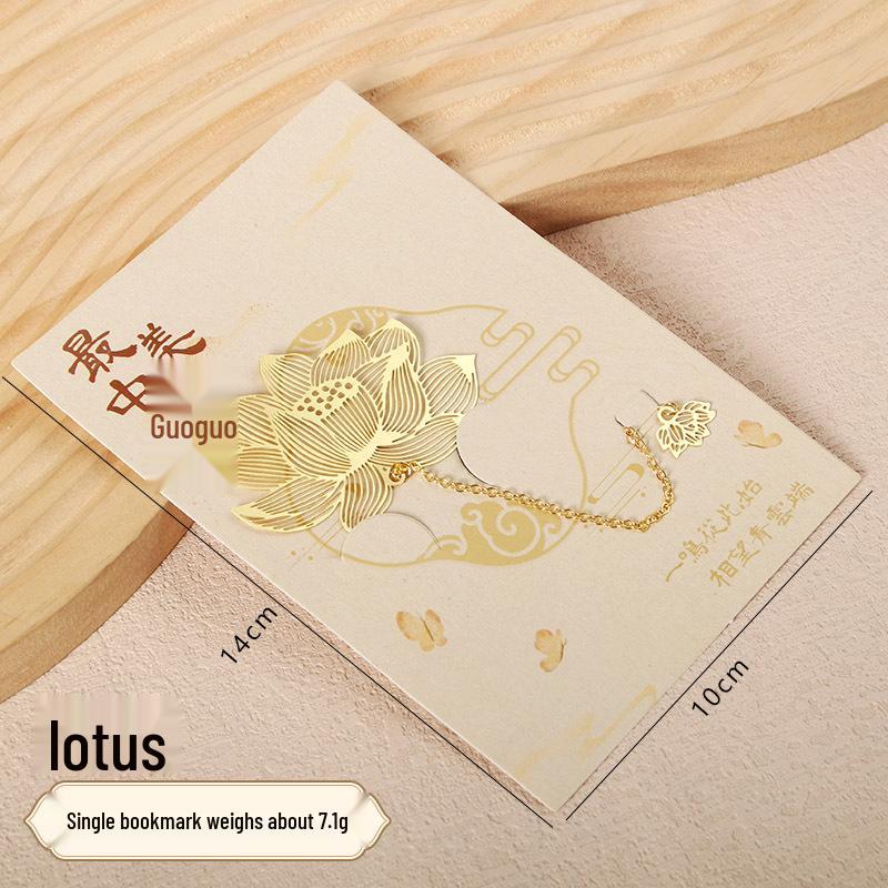 Exquisite Hollow Metal Bookmark with Pendant – Brass Creative Gift for Students