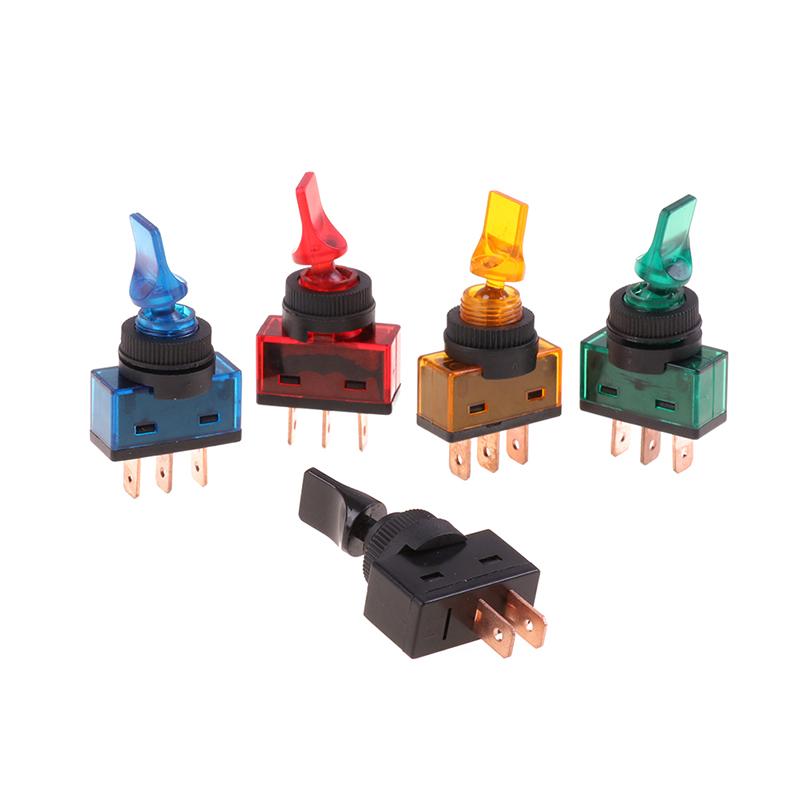 12V Led Toggle Switch 3-Pin 10A 3-Pin Asw-14D Short Handle With Led Lights Waterproof