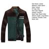 Autumn Men Jacket Color Block Stand Collar Single Breasted Slim Fit Ribbed Cuff Coat Streetwear