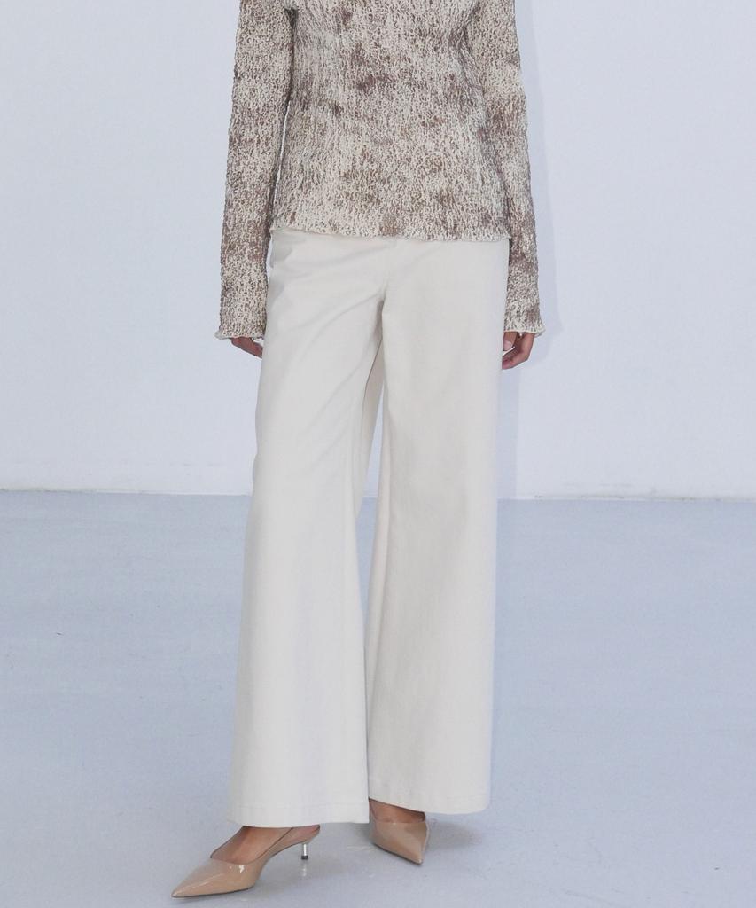 EN OR Bizo Detail Flare Pants - Cream