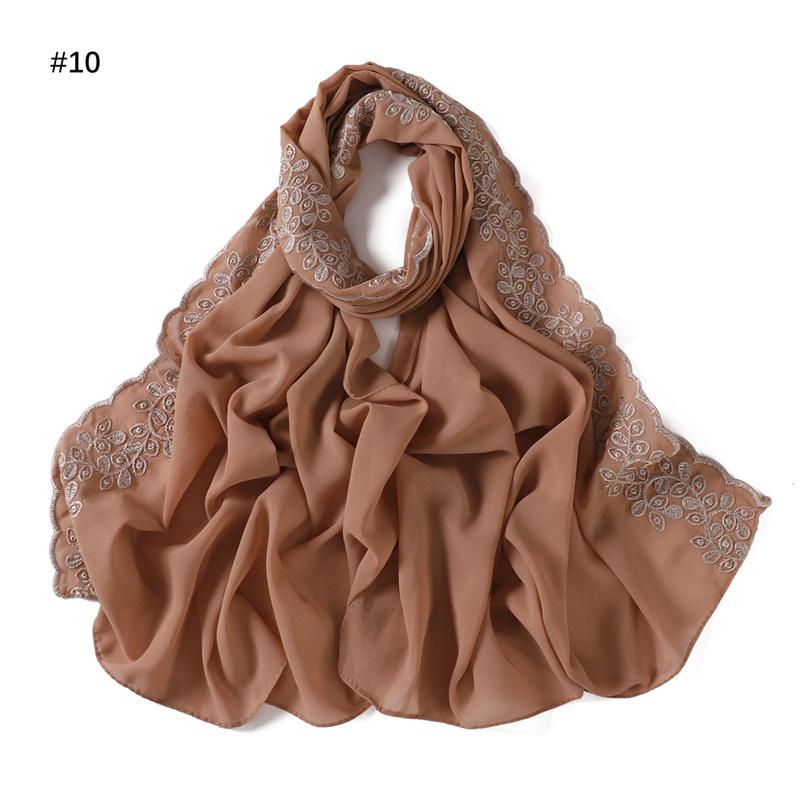 Fashion Lace Stitch Floral Bubble Chiffon Hijab Ramadan Beach Cover Shawls Women Sunscreen Headscarf Outdoor Windproof Head Wrap