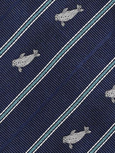 COLORATA Spotted Seal Necktie (145 X 8.5cm / Navy / Striped / 100% Silk / Jacquard Weave) Animal/Animal Gift