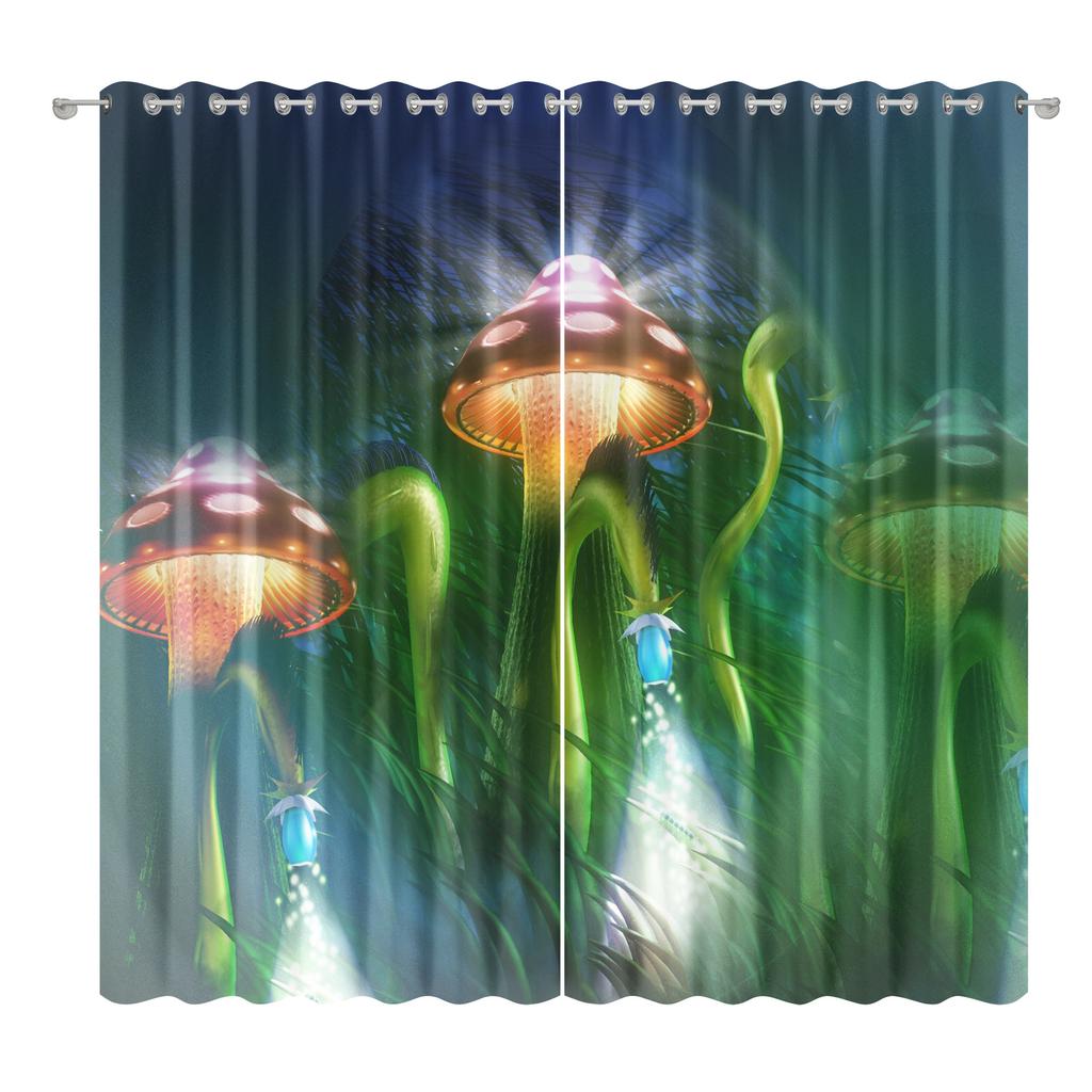 Forest Mushroom Curtain Cloth Bedroom Living Room Balcony Blackout Curtain Office Hotel Insulation Curtain