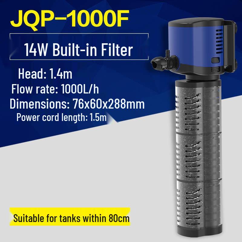 Three-in-One Submersible Fish Tank Pump with Built-in Filter & Aeration
