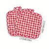 2pcs Checkered Thickened Fabric Heat-Resistant Mats, Square Insulating Pads for Kitchen, Living Room, Cup Coasters, Table Mats