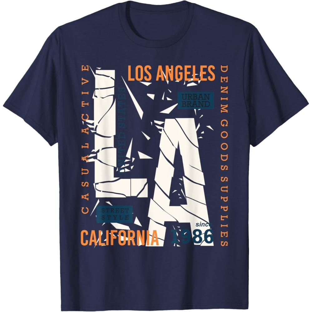 Los Angeles California TShirt Creative Design LA Street Fashion Novel Tshirt Men Women Summer Casual Crewneck Cotton Tee Tops