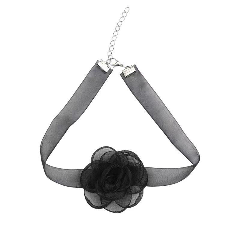 Pure Desire Wind Rose Neck Tie Flower Necklace Female Choker Collarbone Chain Collar Accessories Neckband Camellia Flower Necklace