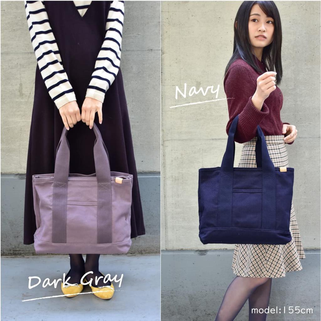 Dot and Stripe Monopia Canvas Tote Bag with A4 Dividers, DS-15586, Navy