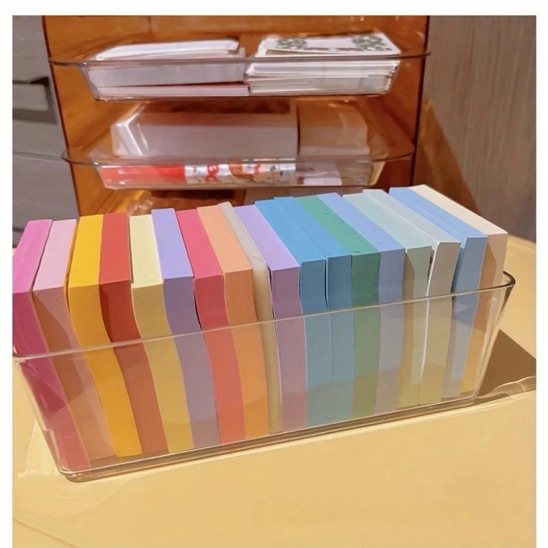 1pc Sticky Note Stationery Storage Box Clear Acrylic Sundries Office Note Divided Multi-grid Shelf