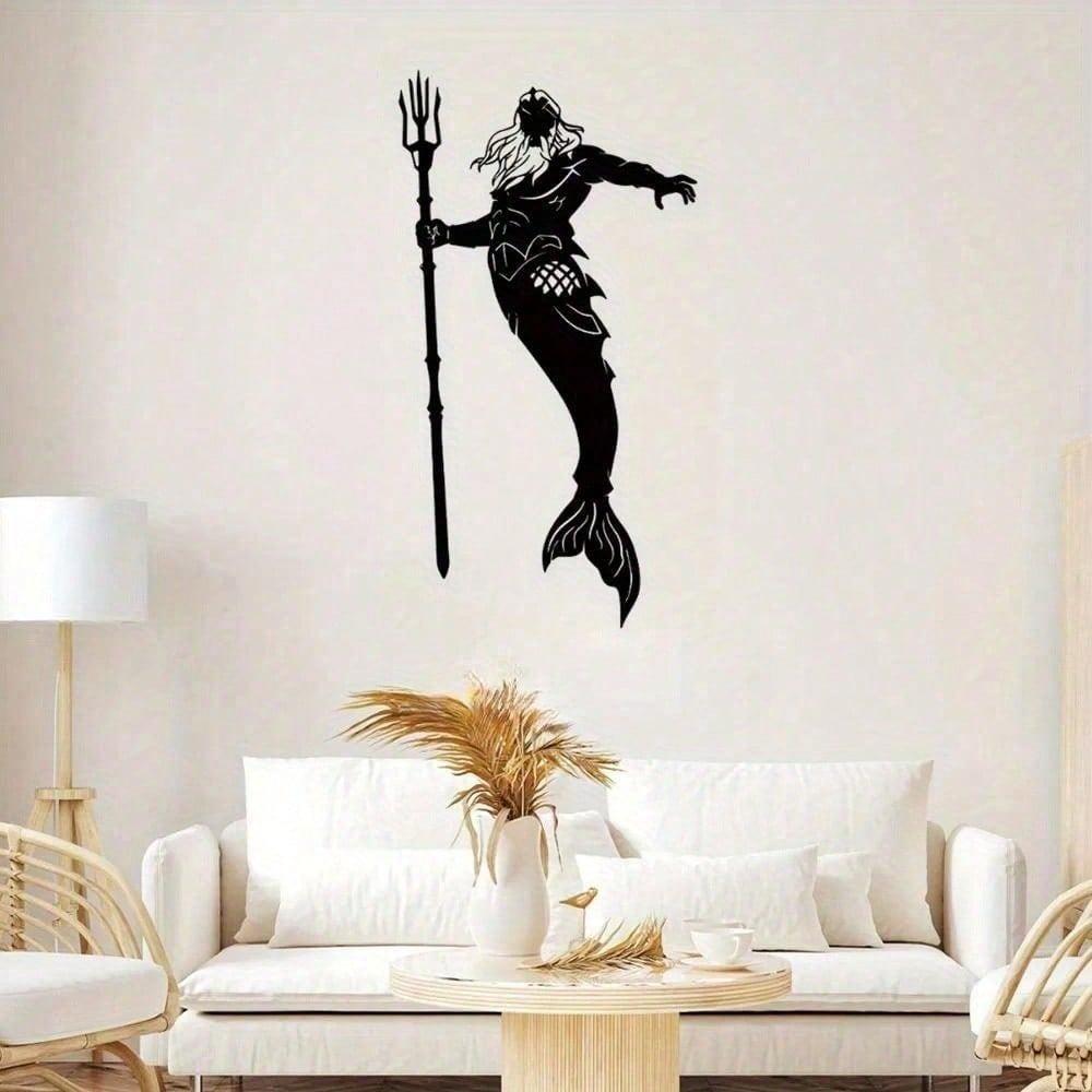 Artisanal Metal Mermaid & Merman Wall Art, Handmade Fantasy Home Decor, Modern Gothic Mythological Sculpture Atlantis