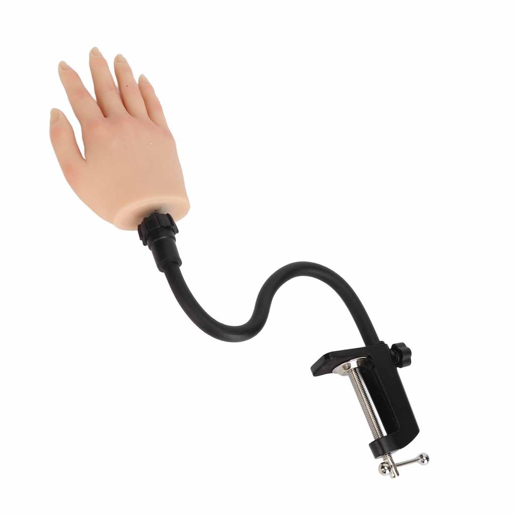 Nail Art Practice Hand Bendable Joints Silicone Artificial Nail Training Hand with Nail Tips for