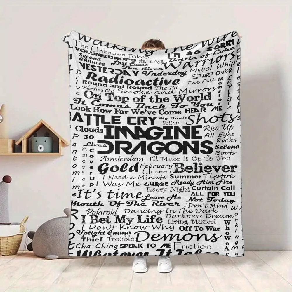 1PC Imagine Dragons Blanket Soft Warm All Season Throw for Sofa, Bed, Car, Office Vibrant Colorful Design, Durable & Cozy Gift