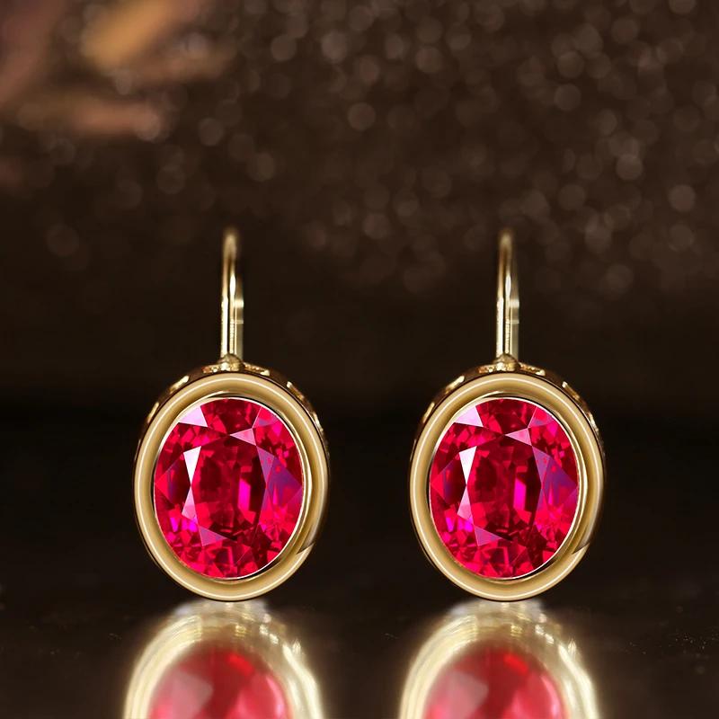 Dazzling Elegant Women Fashion Gold Color Earring Blue Hoop Earrings Female Wedding Jewelry Gifts Bijoux Femme
