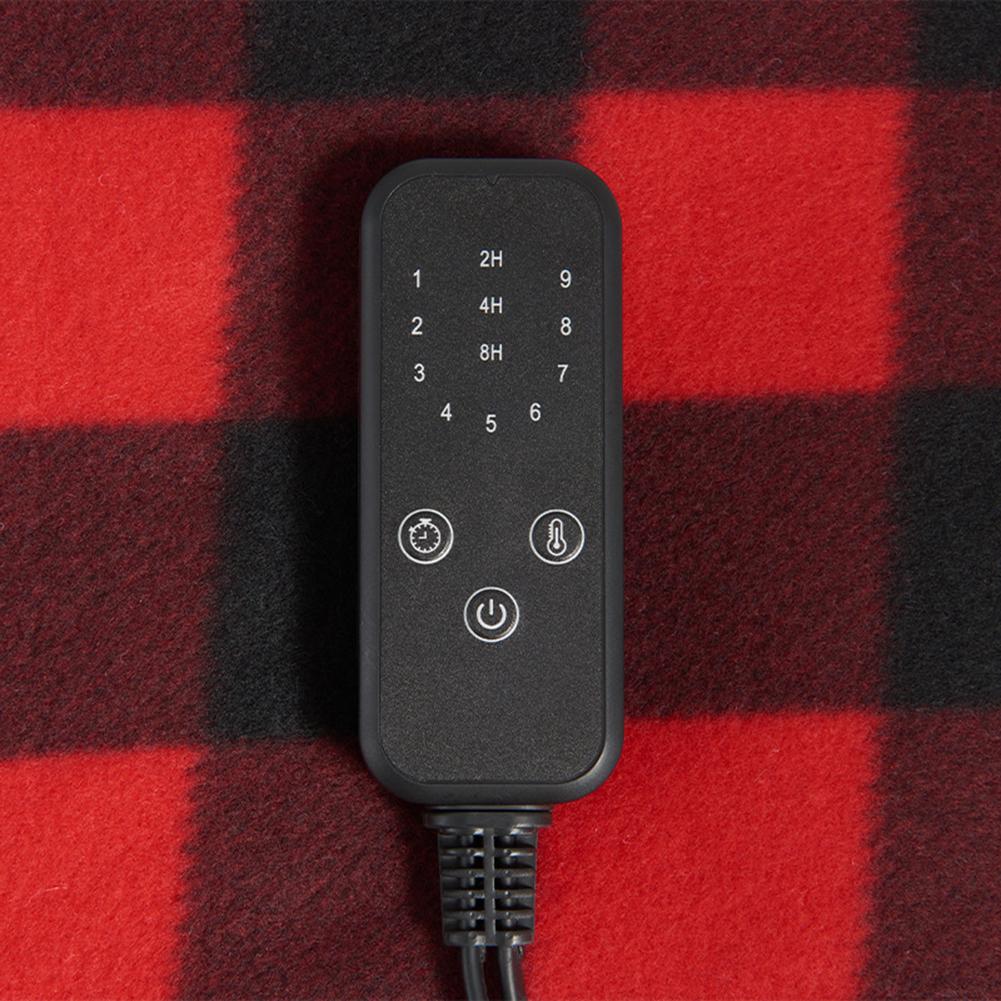 Car Electric Heated Blanket Body Warmer Blanket 9 Adjustable Temperature 12V Soft Heating Mat Auto-off for Car Camping