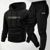 Men'S Two-Piece Set, Casual Round Neck Long Sleeve Hooded Sweatshirt and Sweatpants Set, Suitable for Winter and Autumn, Sportswear Set