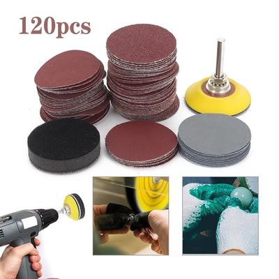 120PCS Sanding Discs Pad Kit for Drill Grinder Rotary Tools + Backing Pad 2 Inch