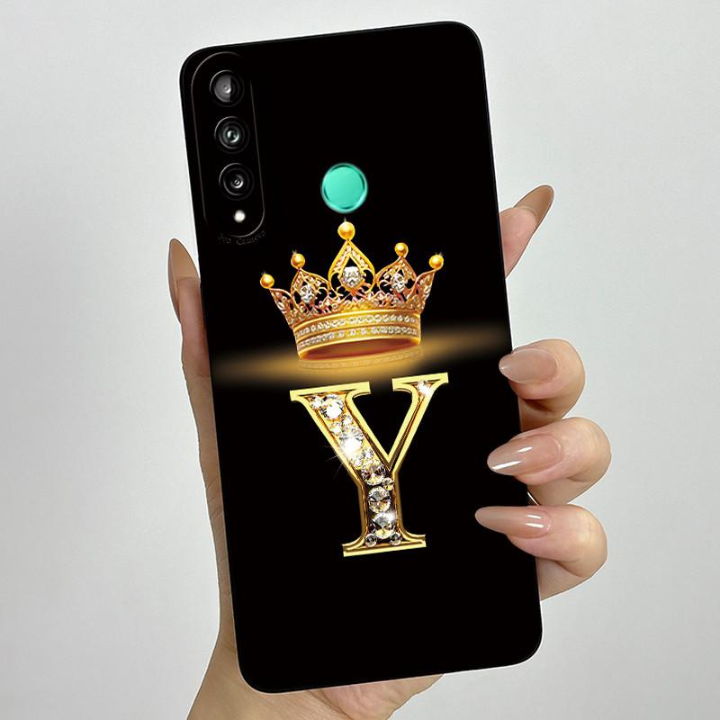 For Huawei Y7p P40 Lite E ART-L28 ART-L29 Fashion Initial Letter Couple Phone Case Y7P 2020 Soft Silicone TPU Protective Casing