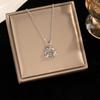 Light Luxury Zircon Full Diamond Choker Necklace Titanium Steel Versatile Minimalist Accessories for Women