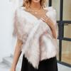 Women's Winter Fashion Faux Fr Scarf Shawl Coat