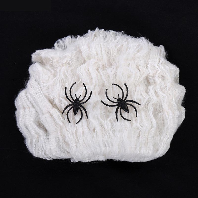 Halloween Spiderweb Cotton with Small Spiders - Haunted House & Outdoor Decorations