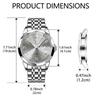 OLEVS Business Analog Silber Grau Beliebte Zeigeruhr für Edelstahl Cool Silber Herren Leicht ablesbare Zeiger Lässige Herrenuhr, Wasserdicht, Leuchtend,