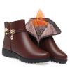 Coarse heel short boots women's autumn and winter new boots mother shoes soft leather soft sole elderly cotton shoes comfortable velvet leather shoes
