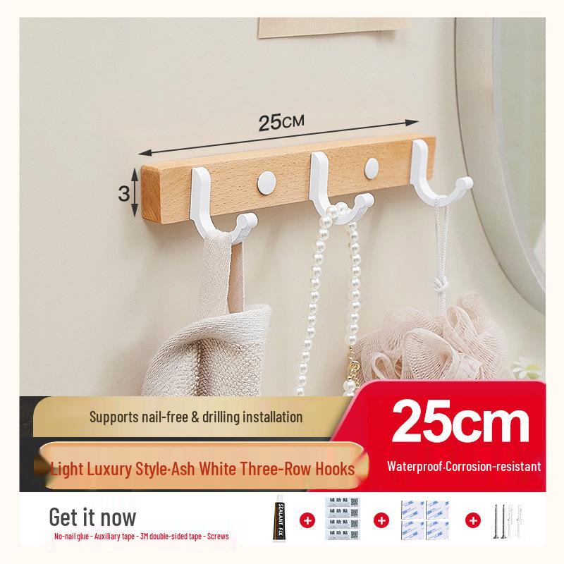 

Настенные крючки для одежды и шляп из бука: Установка без сверления для прихожей, коридора или спальни.
