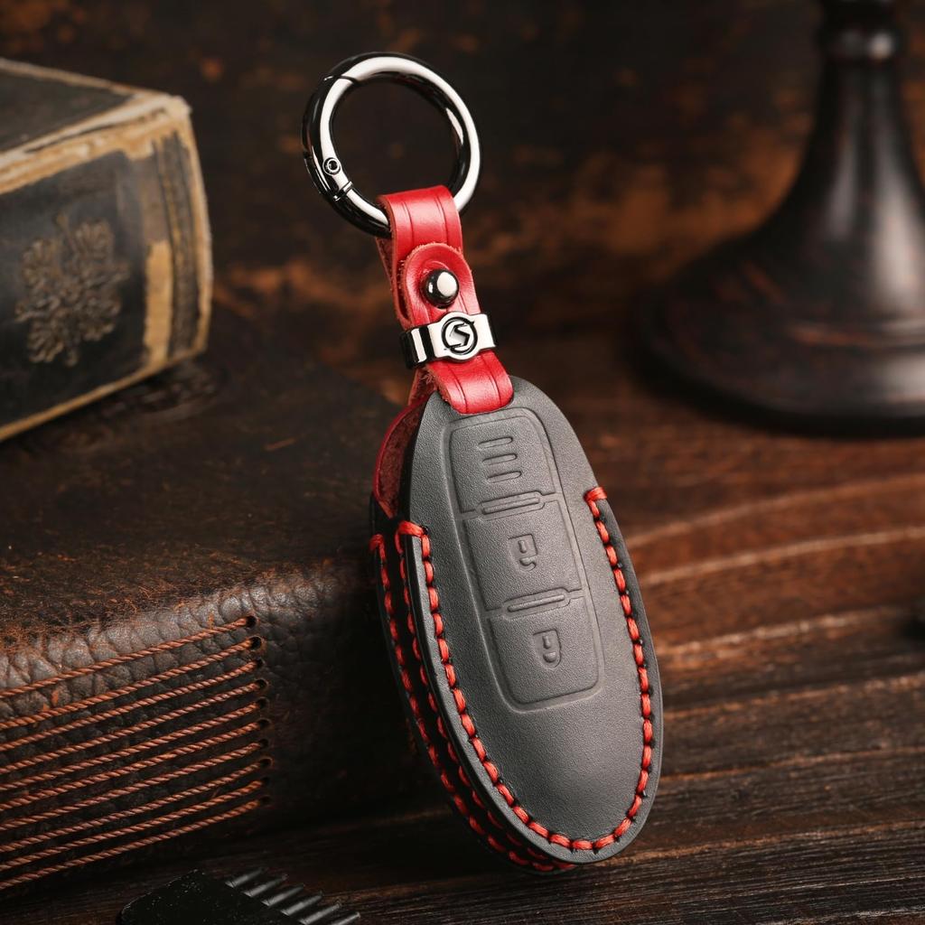 Genuine Leather Smart Key Case for Nissan Delica Mini and Compatible with Nissan Serena Car Key Perfect for Gifting Leather [smasol] Aura, Serena,