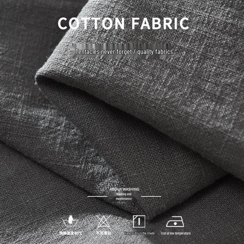 Summer Cotton Linen Short Sleeve Retro Casual Shirt with Turn-Down Collar