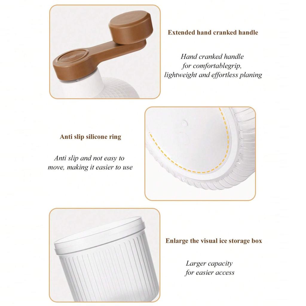 Rasuradora de Hielo Portátil Trituradora de Hielo con Moldes y Bandejas para Hielo, Máquina de Granizados, Fabricante de Granizados de Hielo, Trituradora de Hielo Manual