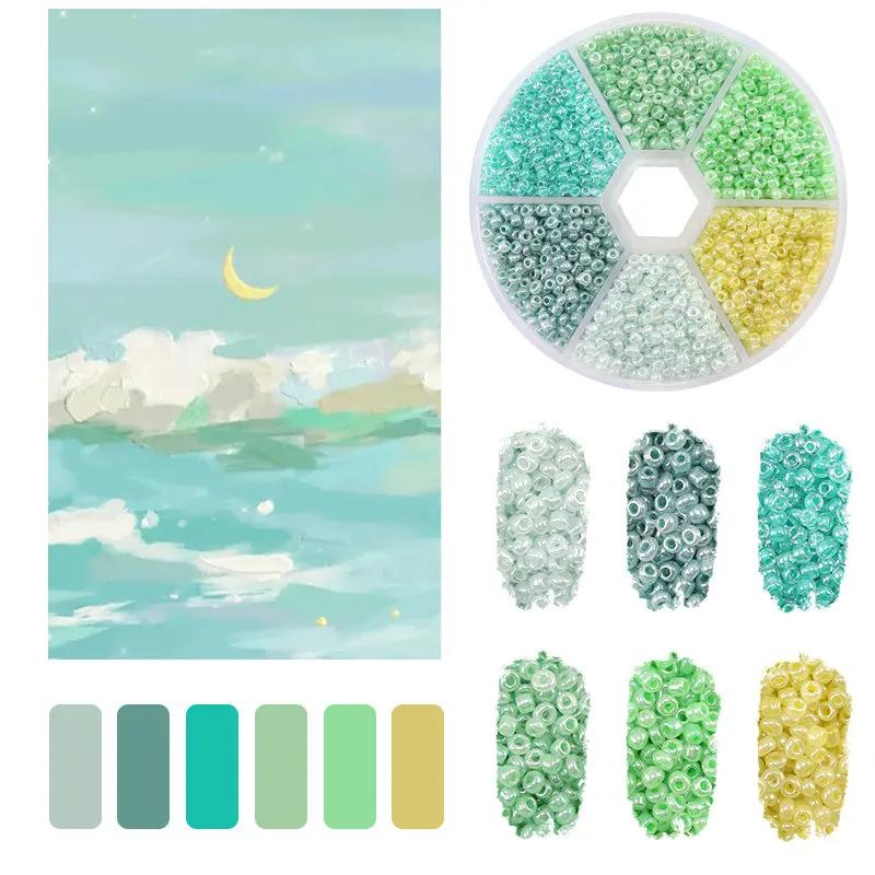 2mm Glass Seed Beads Kit Bracelet Making Kit Small Beads Assortment Colors Craft Loose Beads for Jewelry Making DIY Art Crafts