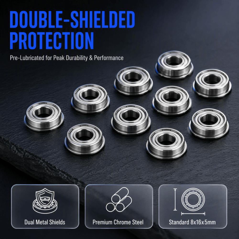 10 Pcs Double Shielded Flanged Ball Bearings F688-ZZ Metal Assemblies Deep Groove  Power Tools