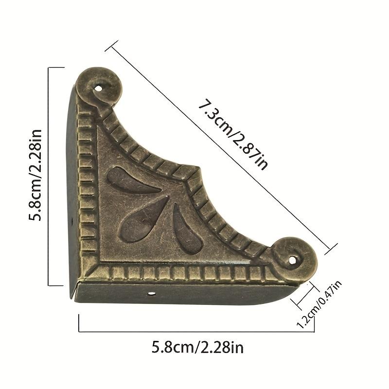 8Pcs Furniture Fittings Antique Corner Bracket Jewelry Gift Box Wood Case Decorative Feet Leg Corner Decorative Protector +Nails