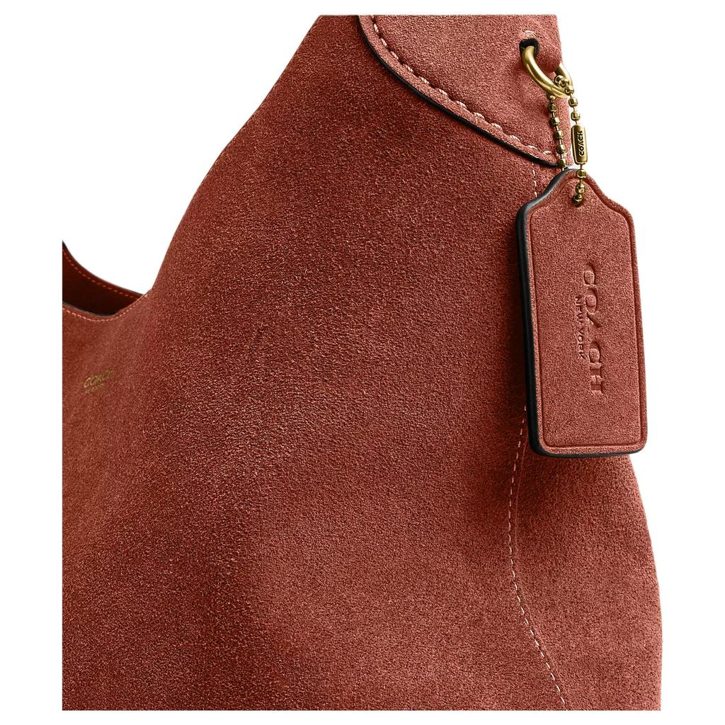 Coach Brooklyn 35 Embossed Design Suede Shoulder Bag Large Women Shoulder Bag Brown CCU01-B4AY