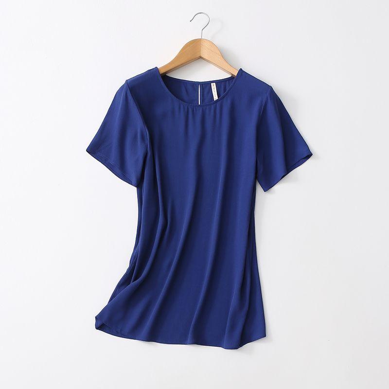 Export Foreign Trade Original Order Pure Color All-Matching Loose T-shirt Short Sleeve Rayon Viscose Tops Export Plus Size Women's Clothing